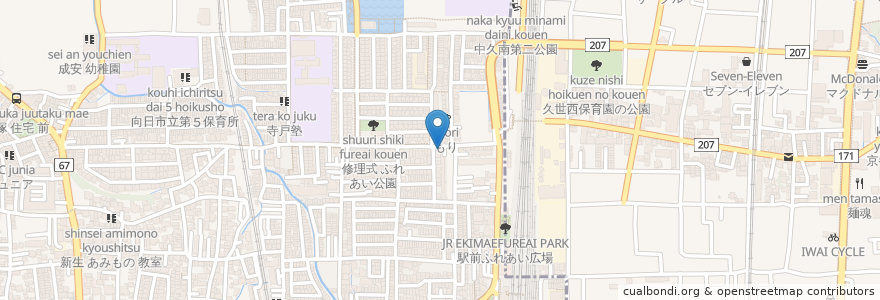 Mapa de ubicacion de 中華料理 みんらい en 日本, 京都府, 向日市.