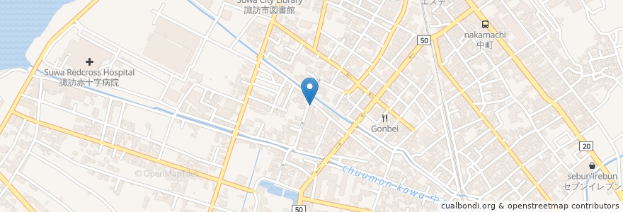 Mapa de ubicacion de みそ茶屋　千の水 en Japon, Préfecture De Nagano, 諏訪市.