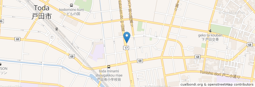Mapa de ubicacion de 幸楽苑 en 日本, 埼玉县, 戸田市.
