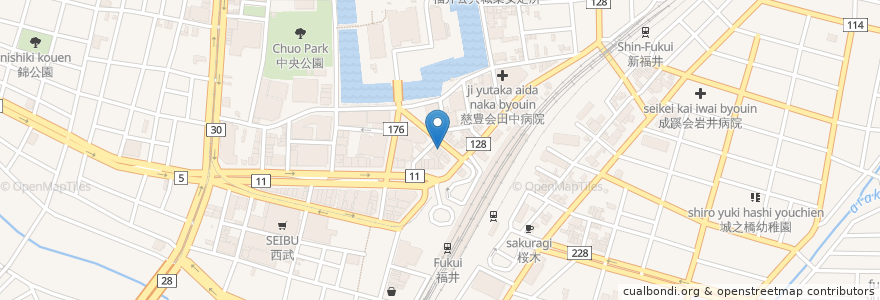 Mapa de ubicacion de 喫茶&スナック 古城 en ژاپن, 福井県, 福井市.