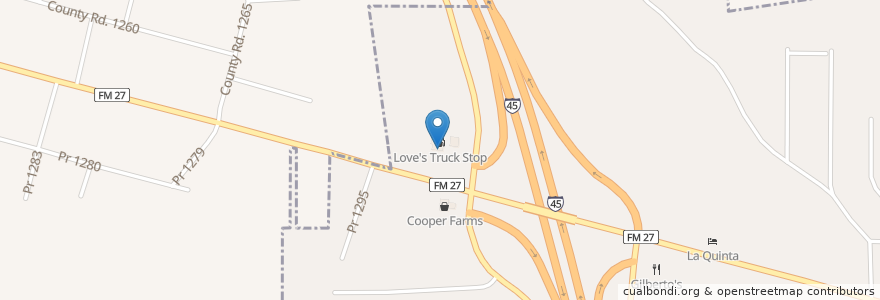 Mapa de ubicacion de Burger King en 미국, 텍사스, Freestone County, Fairfield.