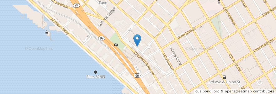 Mapa de ubicacion de Piroshky Piroshky at Pike Place Market en アメリカ合衆国, ワシントン州, King County, Seattle.