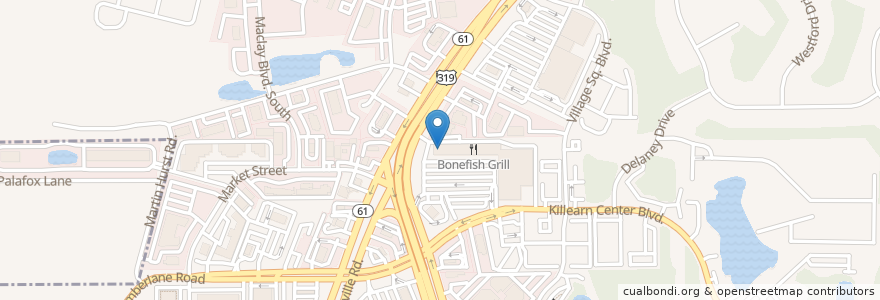 Mapa de ubicacion de Five Guys en 미국, 플로리다주, Leon County, 탤러해시.