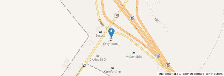 Mapa de ubicacion de Church's Chicken en 美利坚合众国/美利堅合眾國, 得克萨斯州 / 德克薩斯州 / 德薩斯州, Leon County, Buffalo.