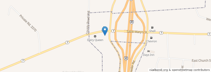Mapa de ubicacion de Exxon en Stati Uniti D'America, Texas, Leon County, Centerville.
