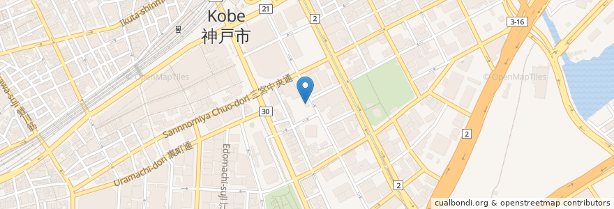 Mapa de ubicacion de 八洲学園高等学校 en 日本, 兵庫県, 神戸市, 中央区.