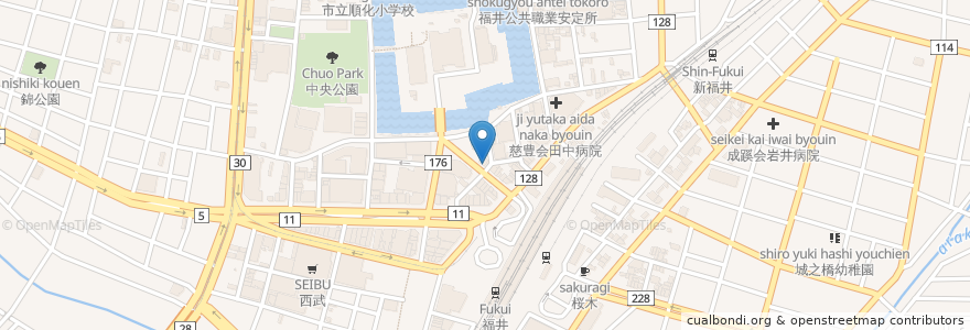 Mapa de ubicacion de シェフ・ナカオ en Japonya, 福井県, 福井市.