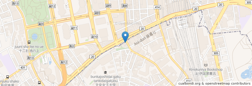 Mapa de ubicacion de カレーうどん千吉 en Jepun, 東京都, 新宿区, 渋谷区.