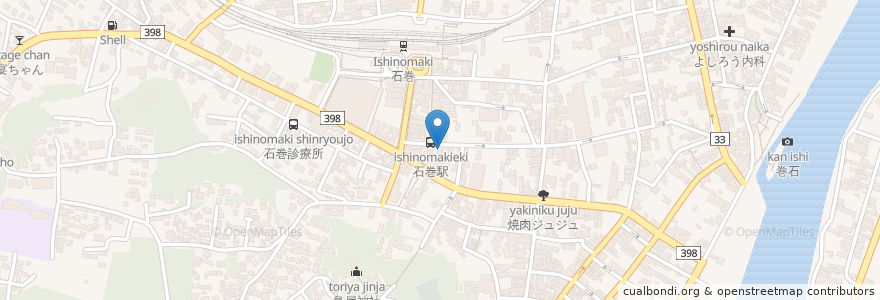 Mapa de ubicacion de Raihukukan en Japan, Präfektur Miyagi, 石巻市.