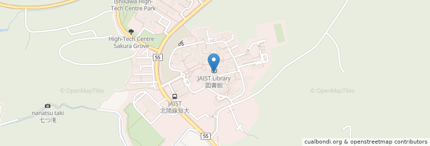 Mapa de ubicacion de JAIST図書館 en Jepun, 石川県, 能美市.