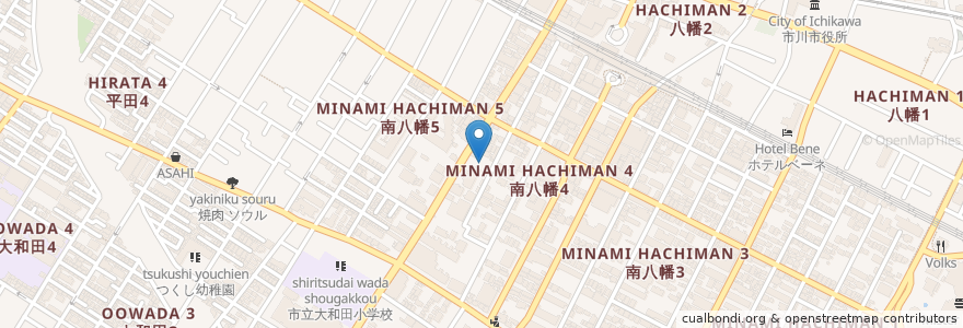 Mapa de ubicacion de ミヤコ第1駐車場 en ژاپن, 千葉県, 市川市.