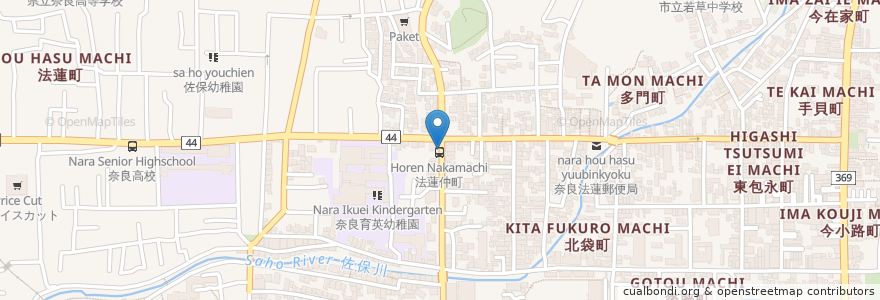 Mapa de ubicacion de カフェわらふ堂 en Japão, 奈良県, 奈良市.