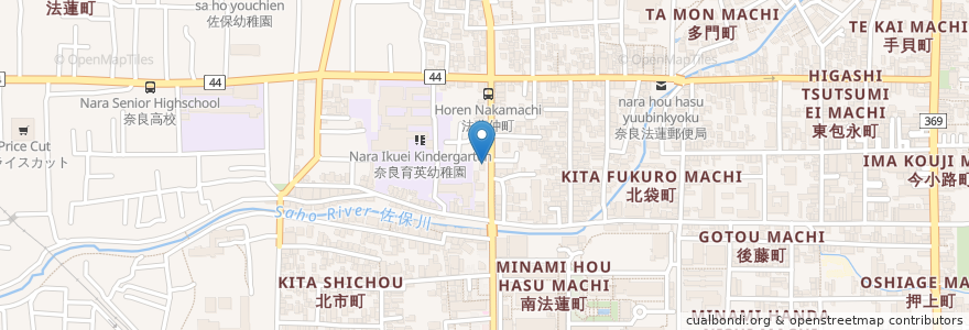 Mapa de ubicacion de プラトン en 日本, 奈良県, 奈良市.