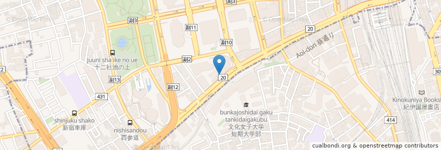 Mapa de ubicacion de 月の雫 en Japonya, 東京都, 新宿区, 渋谷区.