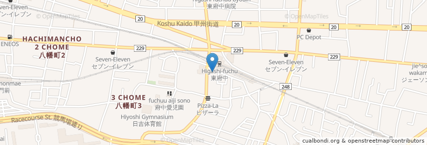 Mapa de ubicacion de やるき茶屋 東府中店 en Japan, 東京都, 府中市.