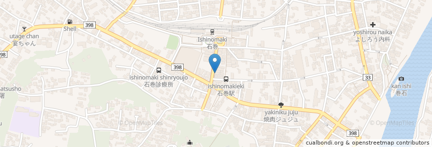 Mapa de ubicacion de しぇんろん en Japão, 宮城県, 石巻市.