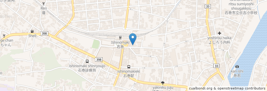 Mapa de ubicacion de 富貴寿司 en 日本, 宫城县, 石巻市.