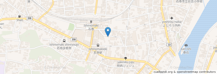 Mapa de ubicacion de 中華料理 注受 en 日本, 宮城県, 石巻市.