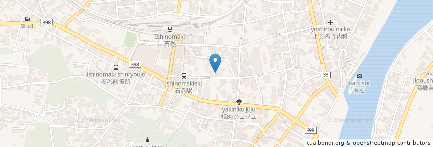Mapa de ubicacion de ホームラン en 日本, 宮城県, 石巻市.