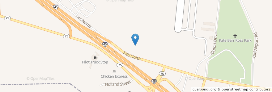 Mapa de ubicacion de Hitchin' Post Truck Stop en アメリカ合衆国, テキサス州, Walker County, Huntsville.