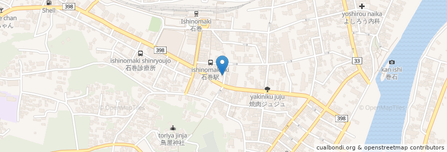 Mapa de ubicacion de 仏西料理 おおたや en Jepun, 宮城県, 石巻市.