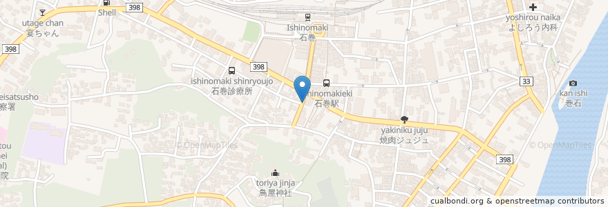 Mapa de ubicacion de 藤や食堂 en Japon, Préfecture De Miyagi, Ishinomaki.
