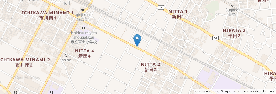 Mapa de ubicacion de にこにこファミリー歯科 en Japón, Prefectura De Chiba, 市川市.
