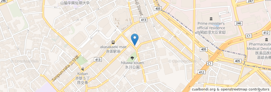 Mapa de ubicacion de タイムズ en Japón, Tokio, Minato.