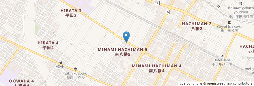 Mapa de ubicacion de 日本アートギャラリー en Japón, Prefectura De Chiba, 市川市.