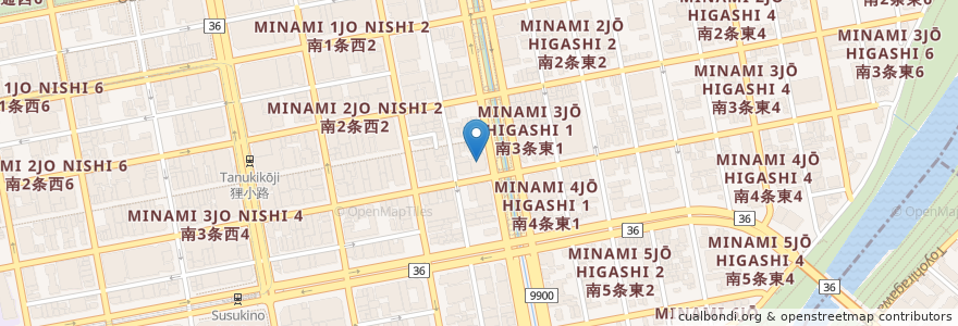 Mapa de ubicacion de 専門学校北海道リハビリテーション大学校 en 日本, 北海道, 石狩振興局, 札幌市, 中央区.