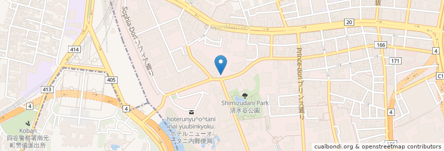 Mapa de ubicacion de タイムズ 麹町5丁目 en اليابان, 東京都, 千代田区.