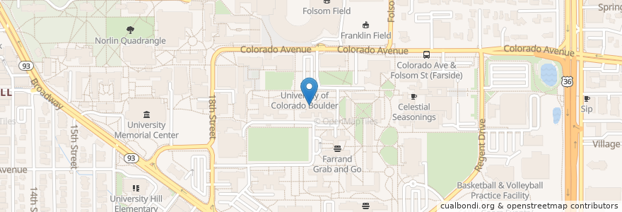 Mapa de ubicacion de Libby Dining en Vereinigte Staaten Von Amerika, Colorado, Boulder County, Boulder.