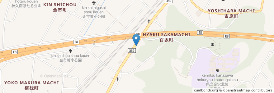 Mapa de ubicacion de 菅原神社 en Jepun, 石川県, 金沢市.