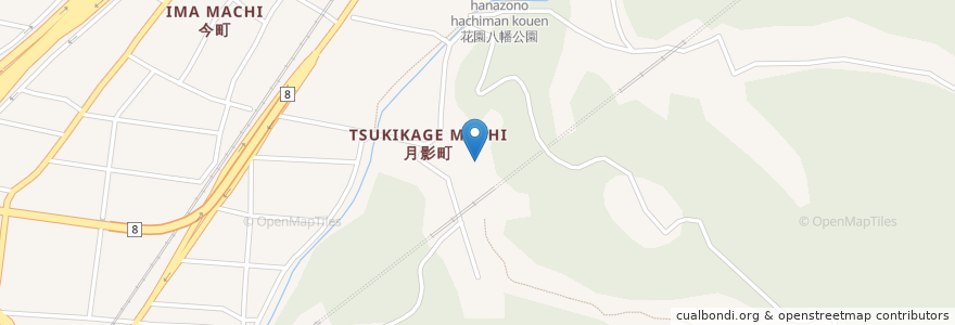 Mapa de ubicacion de 花園神社 en 日本, 石川县, 金沢市.