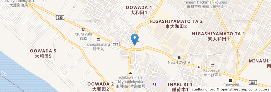 Mapa de ubicacion de ナビパーク(NAVI Park) en Japon, Préfecture De Chiba, 市川市.