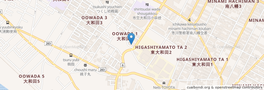Mapa de ubicacion de オリックスレンタカー(ORIX Rent-A-Car) en 日本, 千葉県, 市川市.