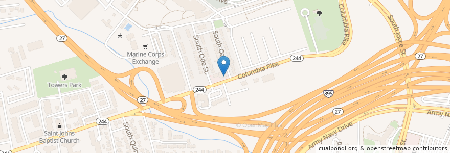 Mapa de ubicacion de Dama Pastry & Cafe en Amerika Syarikat, Virginia, Arlington County, Arlington.
