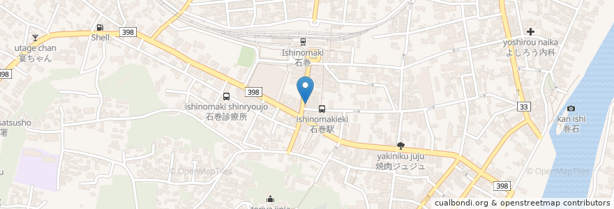 Mapa de ubicacion de うわぬま en 일본, 미야기현, 石巻市.
