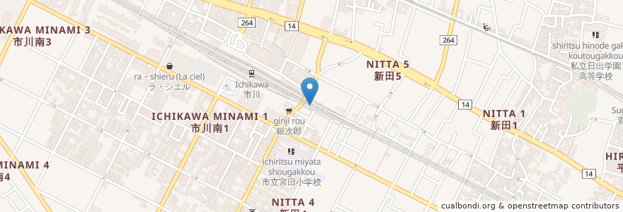 Mapa de ubicacion de エコステーション(ECO station) en 日本, 千葉県, 市川市.
