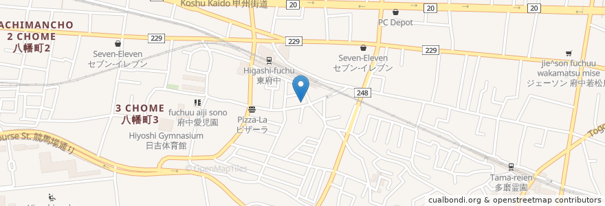 Mapa de ubicacion de 岩淵歯科医院 en 日本, 東京都, 府中市.