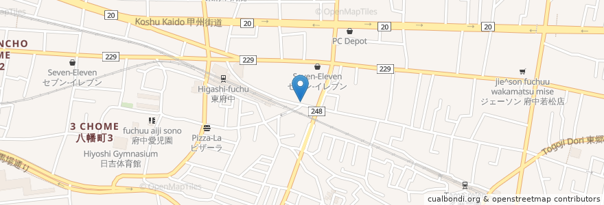 Mapa de ubicacion de 阿部薬品 en ژاپن, 東京都, 府中市.