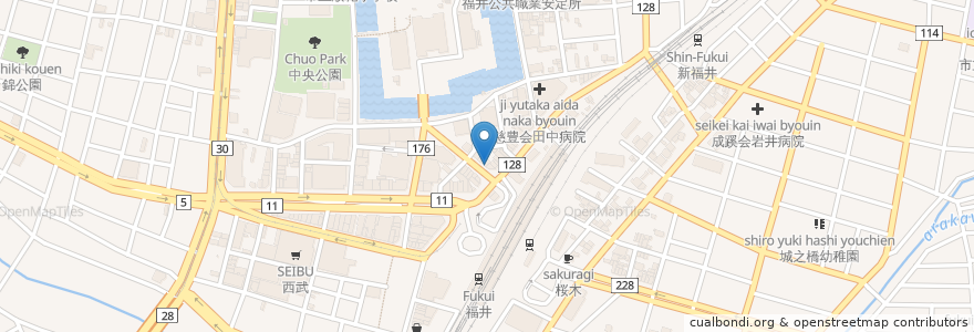 Mapa de ubicacion de 大衆割烹 善甚 en Japan, Präfektur Fukui, 福井市.
