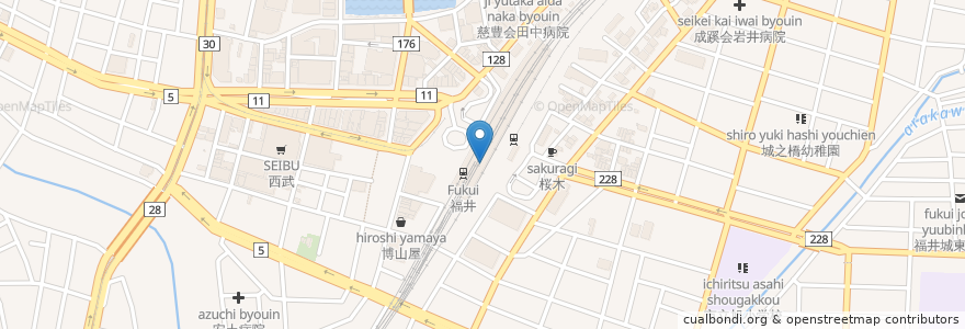 Mapa de ubicacion de 8番らーめん en Japon, Préfecture De Fukui, 福井市.