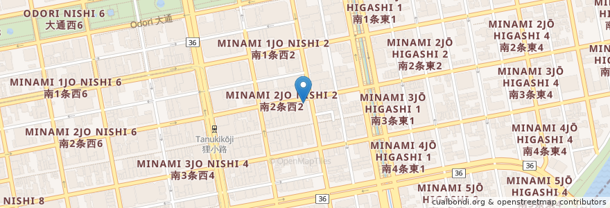 Mapa de ubicacion de マクドナルド en Japan, Präfektur Hokkaido, 石狩振興局, 札幌市, 中央区.