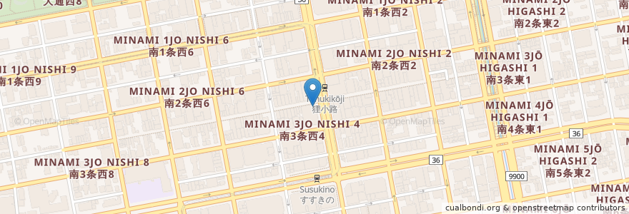 Mapa de ubicacion de ロッテリア en اليابان, محافظة هوكايدو, 石狩振興局, 札幌市, 中央区.