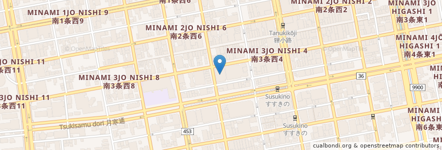 Mapa de ubicacion de 三井のリパーク en اليابان, محافظة هوكايدو, 石狩振興局, 札幌市, 中央区.