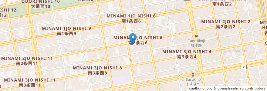 Mapa de ubicacion de みちのく銀行 en 일본, 홋카이도, 石狩振興局, 札幌市, 中央区.