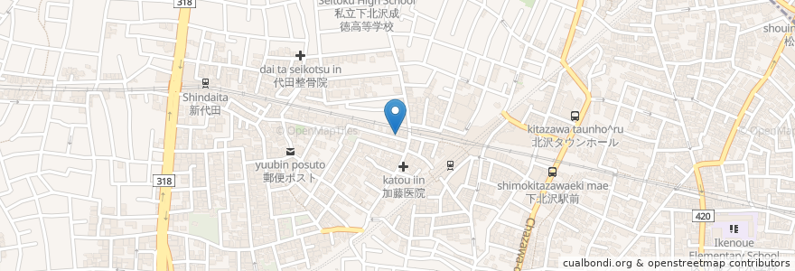 Mapa de ubicacion de 竹内医院 en ژاپن, 東京都, 世田谷区.