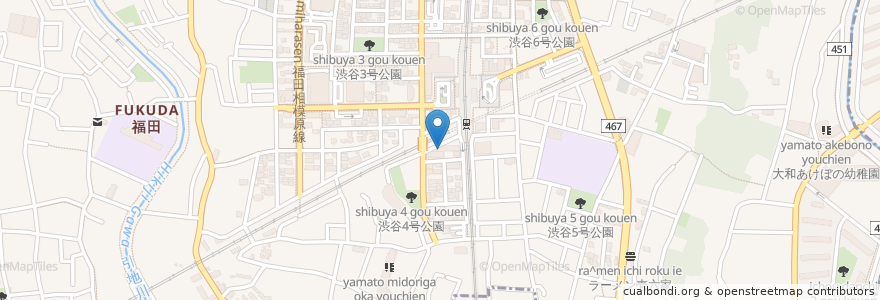 Mapa de ubicacion de やまぶき薬局 en Giappone, Prefettura Di Kanagawa, 大和市.