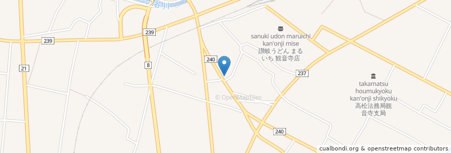 Mapa de ubicacion de ヤマニ薬局 en Япония, Кагава, 観音寺市.